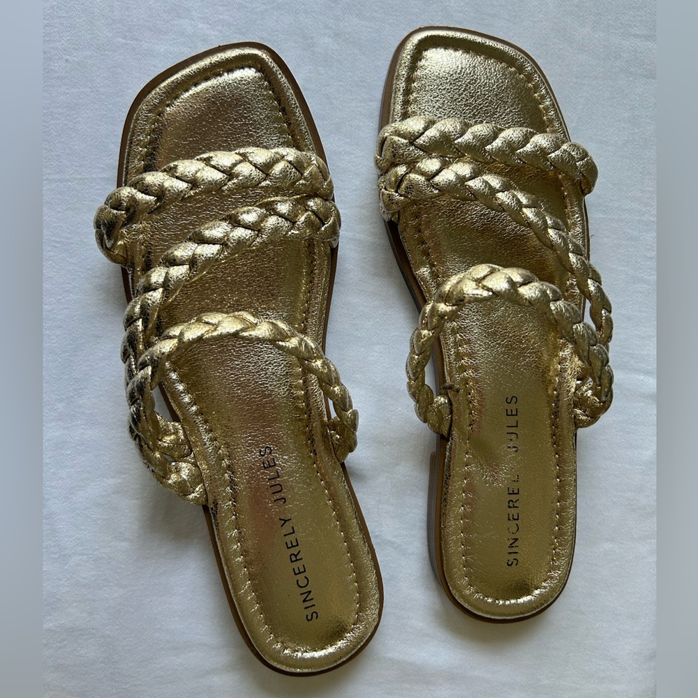 Sincerely Jules Gold Braided Sandals